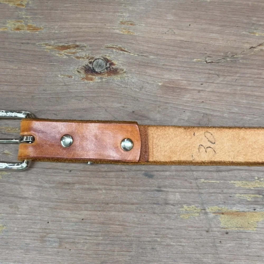 Hand Tooled & Painted Leather Belt Flower Bunny Deer Butterfly Ladybug Mushroom